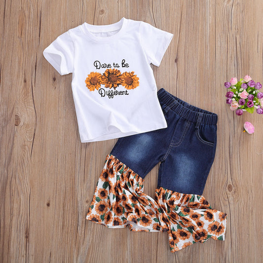 Girls Sunflower Print Set
